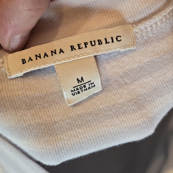 Banana Republic Blue and White Striped Long Sleeve Tee SzM - Picture 6 of 6